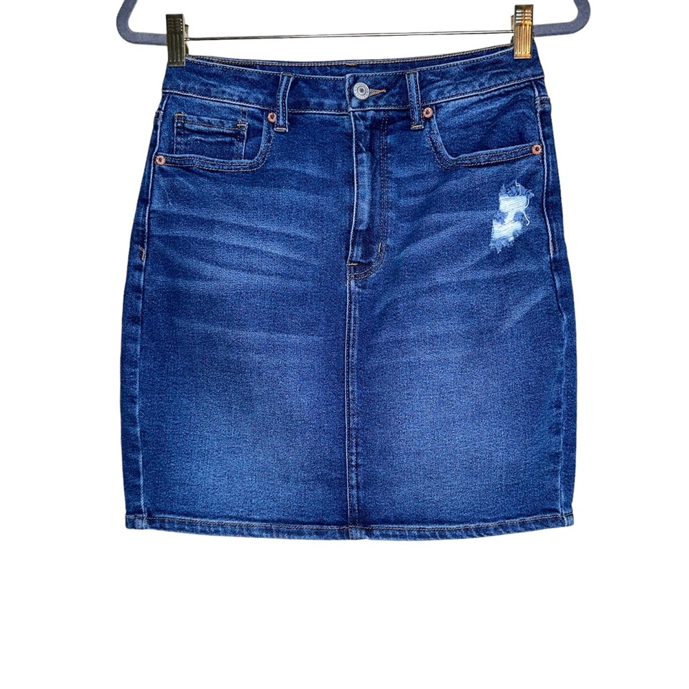 American Eagle Outfitters Distressed Jean Mom Skirt